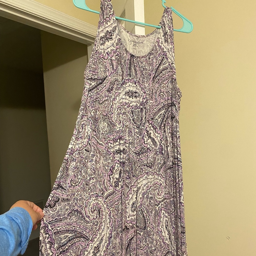 Purple Paisley print midi dress